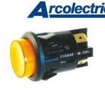 Surunupp fikseeruv kollane neoonlambiga ON-OFF 16A