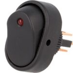 Klahvlüliti SPST ON-OFF 12V/30A, punane led, must