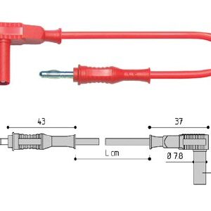Multimeetri silikoonjuhe 0,75mm2 100cm punane nurgaga