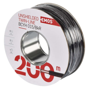 Kaabel 2x0,15mm2 Cu, must/punane