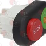 Surunupp fiks. I-Stop roh./pun. lambiga NO/NC 16A/250V 22x30mm