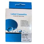 Kleepkirjamasina teip LT-231, must valgel, laius 12mm